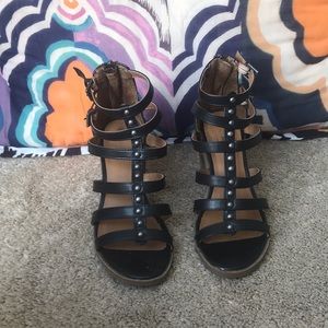 Black strappy heels